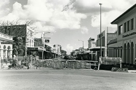 Smith Street Mall under construction.