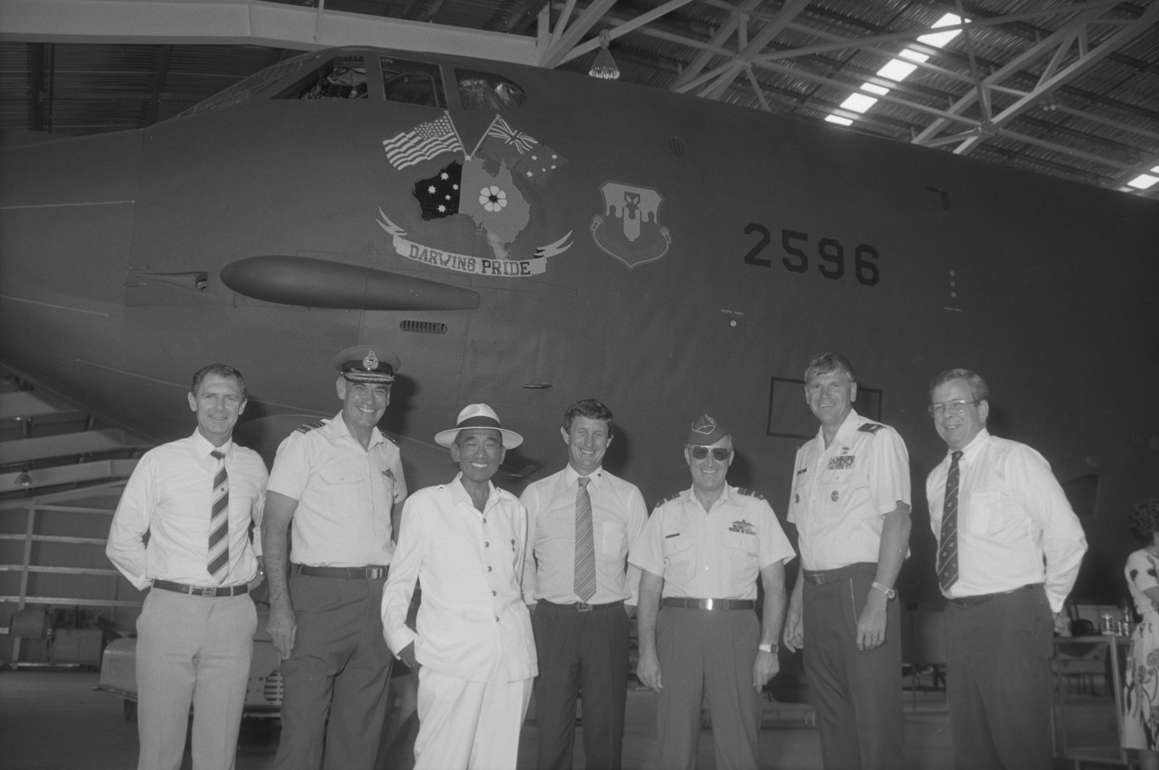 Opening of the Darwin Aviation Museum, 2 June 1990<br />Image courtesy of Library & Archives NT, Department of the Chief Minister, NTRS 3823 P1, Box 11, BW2909, Image 27