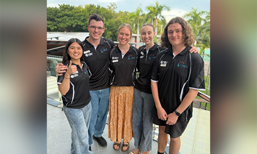 L-R: Xuan Le, Ryan Carpenter, Ashleigh Dawe, Esther Klerck, Aidan McGregor